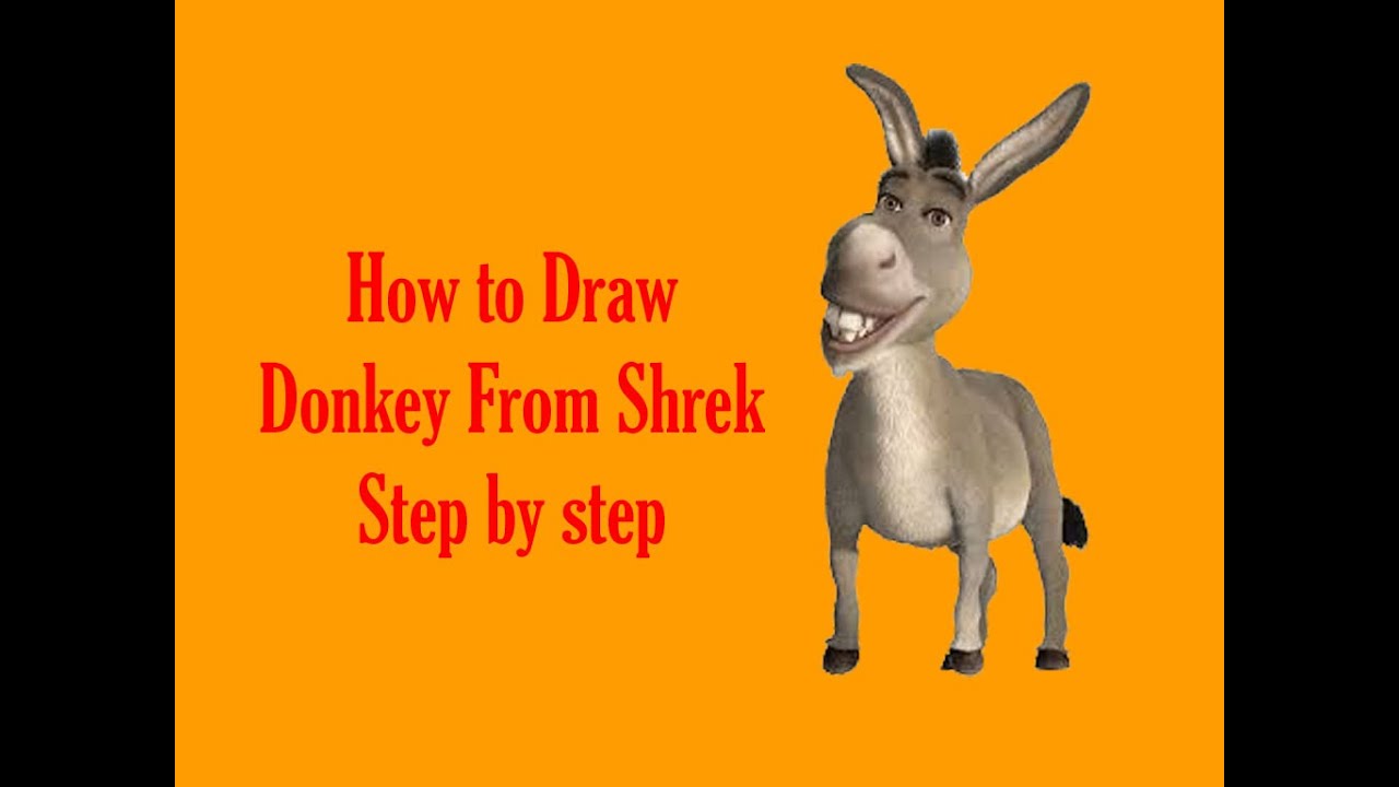 1280x720 How To Draw Donkey From Shrek Step - Donkey Shrek Drawing