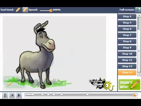 480x360 How To Draw Donkey From Shrek - Donkey Shrek Drawing