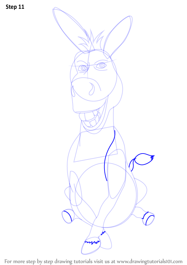598x844 Learn How To Draw Donkey From Shrek - Donkey Shrek Drawing