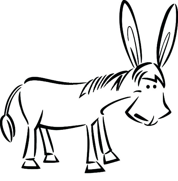 600x608 Donkey Coloring Pages Drawn Donkey Coloring - Donkey Shrek Drawing