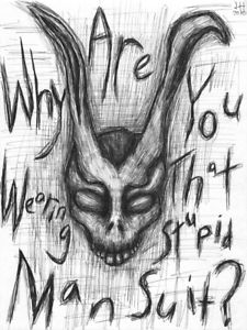 225x300 donnie darko frank the rabbit x ink drawing horror ebay - Donnie Darko Drawing