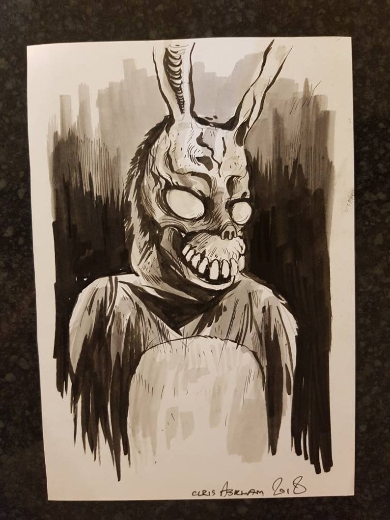 794x1059 frank donnie darko original artwork etsy - Donnie Darko Frank Drawing
