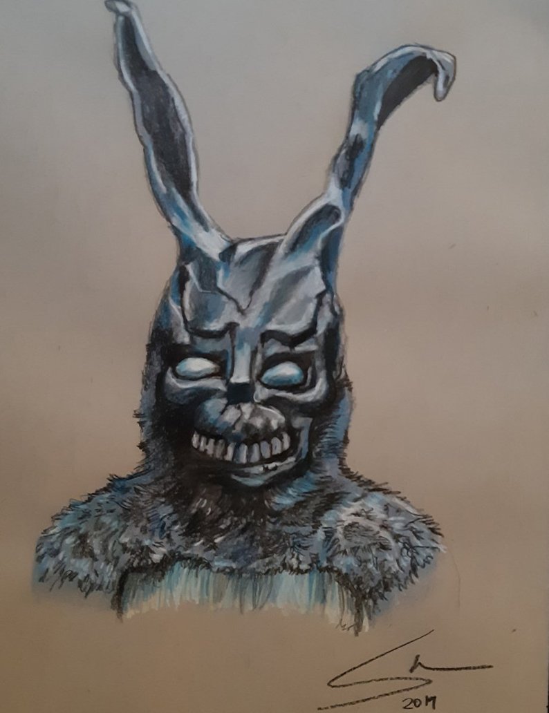 794x1032 frank the bunny from donnie darko etsy - Donnie Darko Frank Drawing