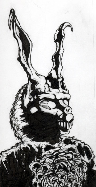 363x708 Frank The Rabbit Donnie Darko Tattoo Stencil In Real Photo - Donnie Darko Rabbit Drawing