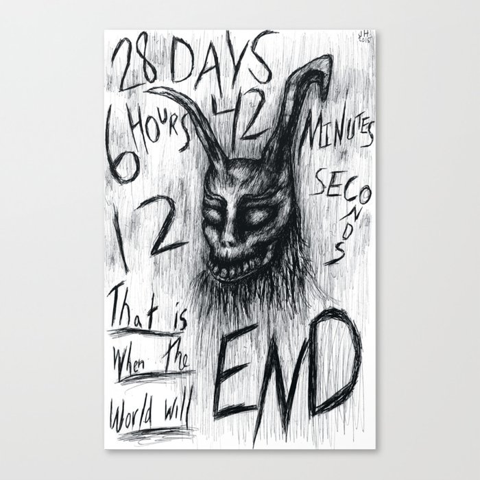 700x700 Donnie Darko Frank The Rabbit Days Canvas Print - Donnie Darko Rabbit Drawing