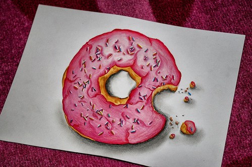 500x332 donut drawing via facebook on we heart it - Donut Drawing