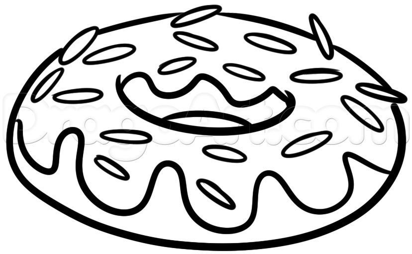 828x512 drawing a donut easy, step - Donut Drawing