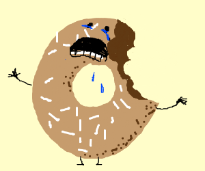 300x250 crying half eaten donut drawing - Donut Drawing