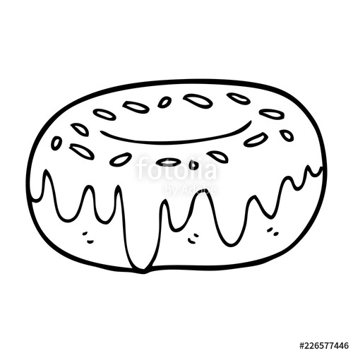 500x500 line drawing cartoon donut with sprinkles stock image and royalty - Donut Line Drawing