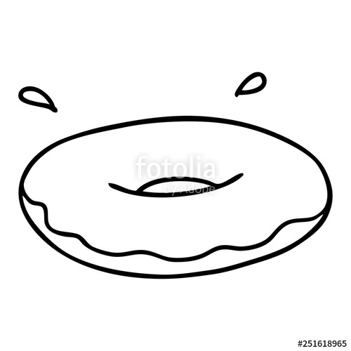 500x500 line drawing doodle of an iced ring donut stock image and royalty - Donut Line Drawing