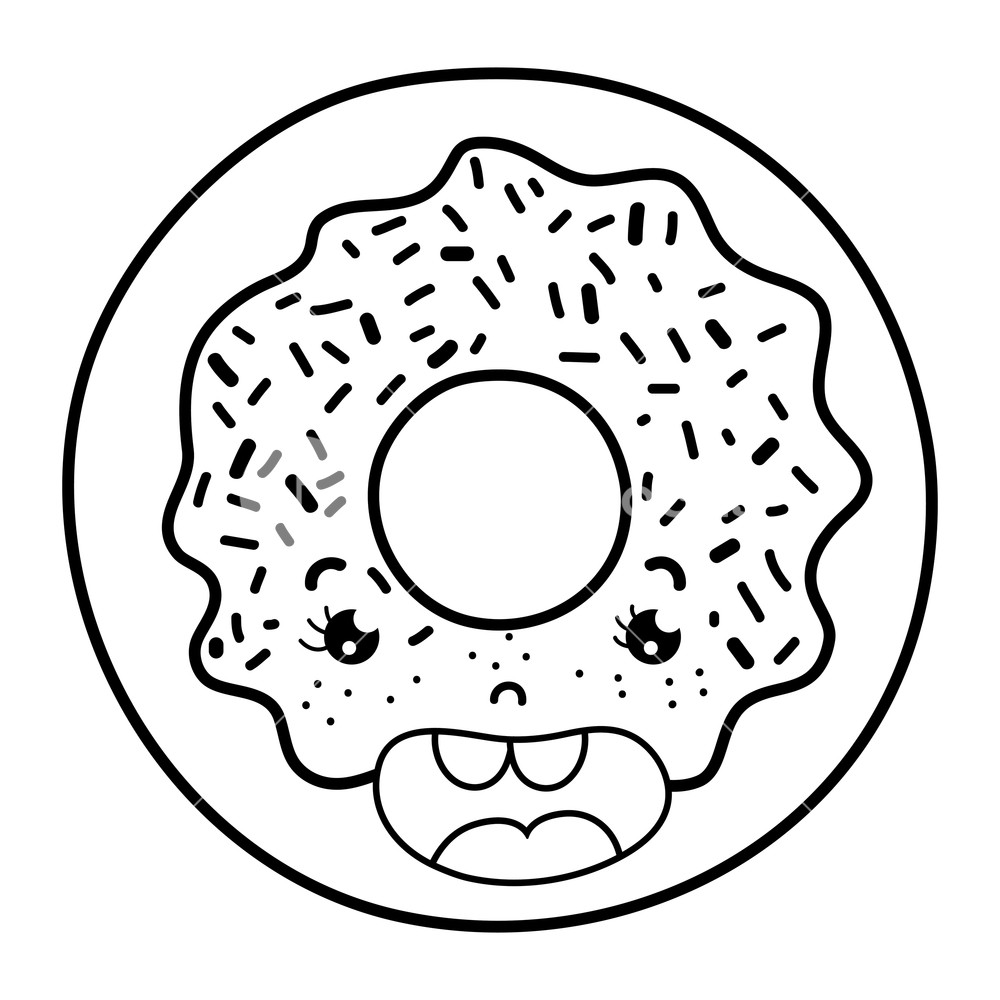 Donut Line Drawing at PaintingValley.com | Explore collection of Donut ...