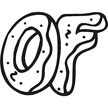 350x350 odd future donut vinyl sticker decal car truck window - Donut Line Drawing