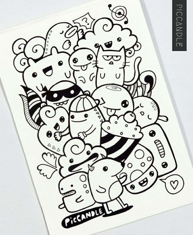 736x897 Doodle Art Characters - Doodle Art Drawing