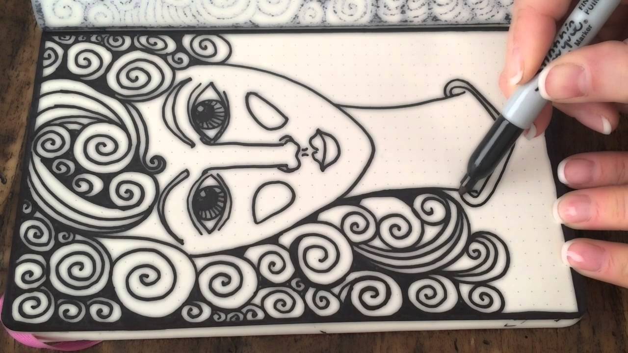 1280x720 asmr pretty face girl doodle - Doodle Drawing