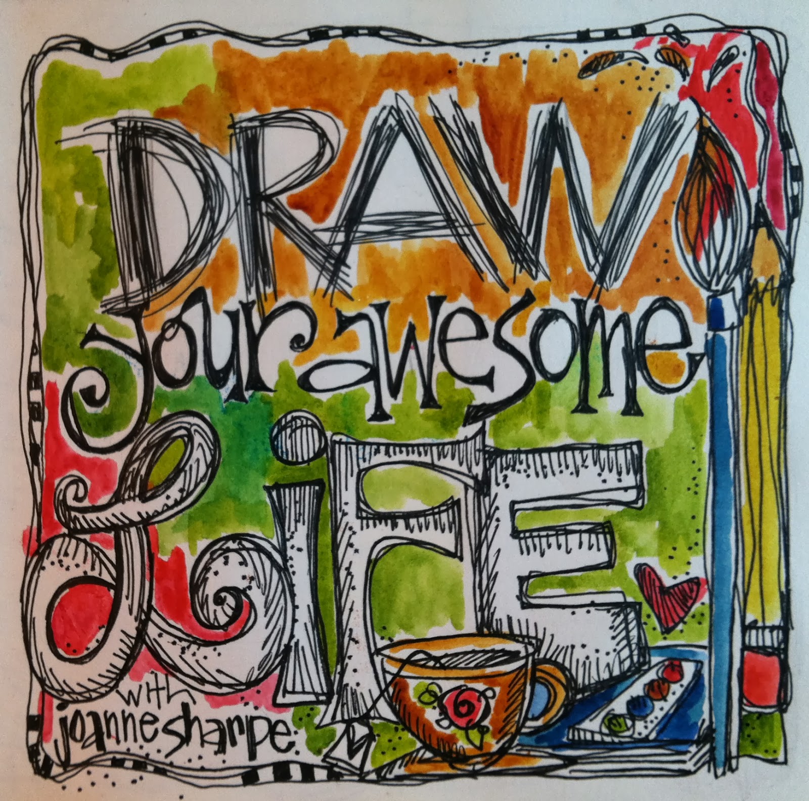 1600x1584 Whimspirations New Online Class!!! Draw Your Awesome Life - Doodle Drawing Online