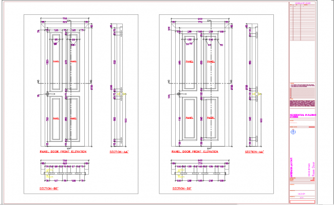 650x400 Indian Style Wooden Door Design And Detail Drawing - Door Detail Drawing