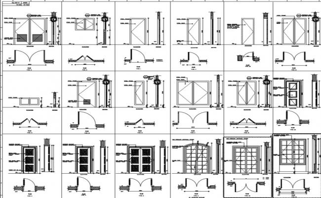 650x400 Openings Or Door Types And Detail Drawing - Door Detail Drawing
