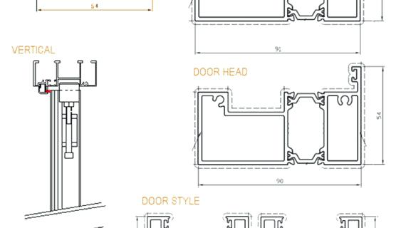 570x320 Timber Sliding Door Cad Details - Door Detail Drawing