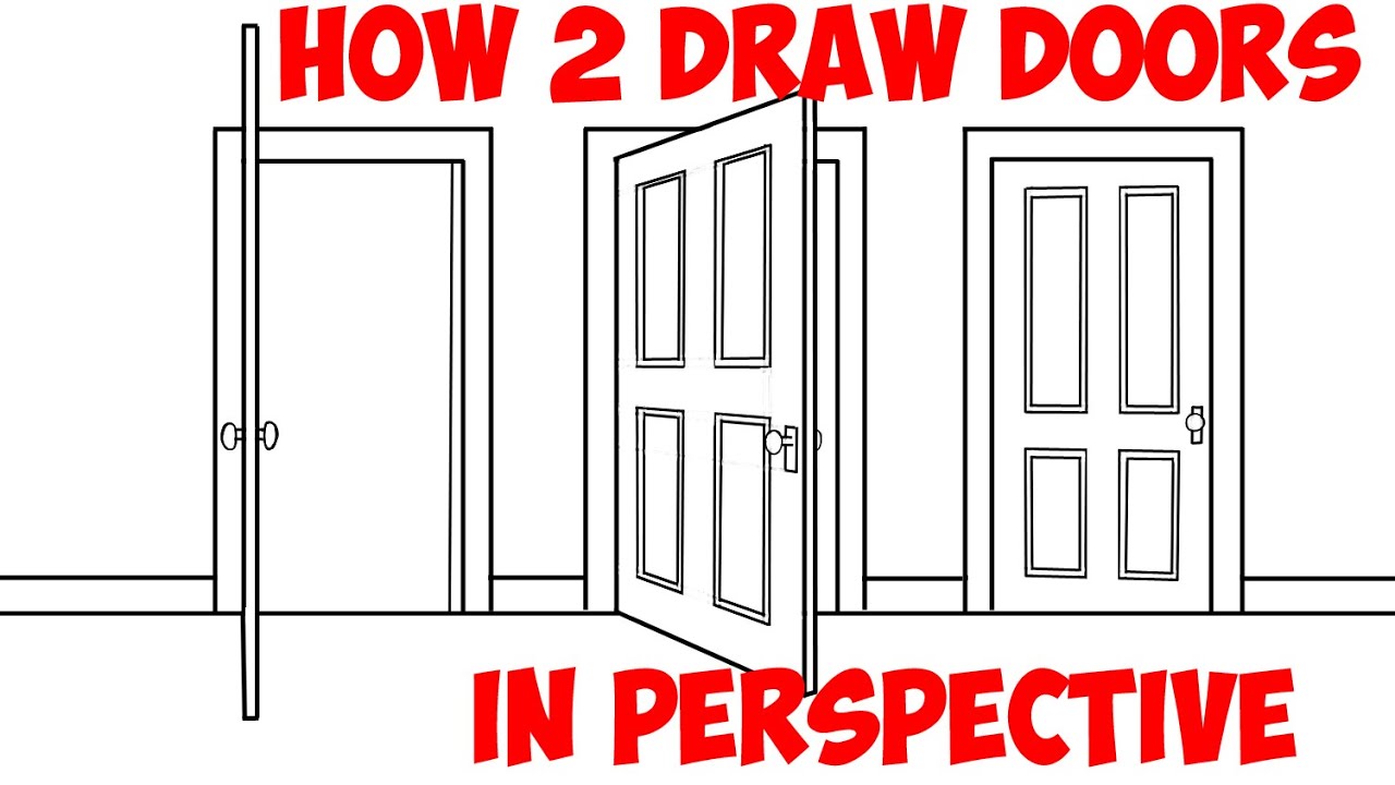 1280x720 How To Draw An Open Door - Door Drawing