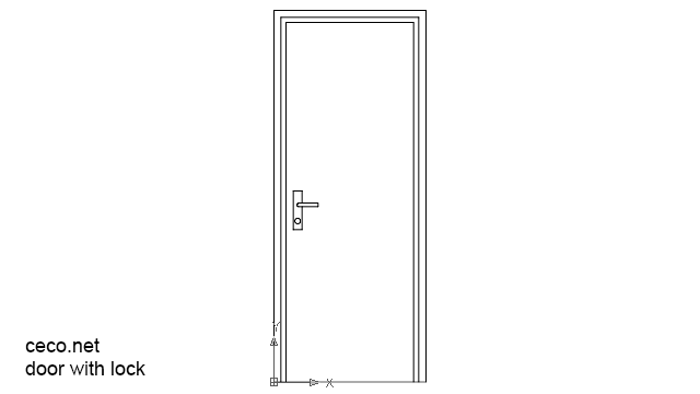 640x360 Autocad Drawing Door With Lock Dwg - Door Drawing