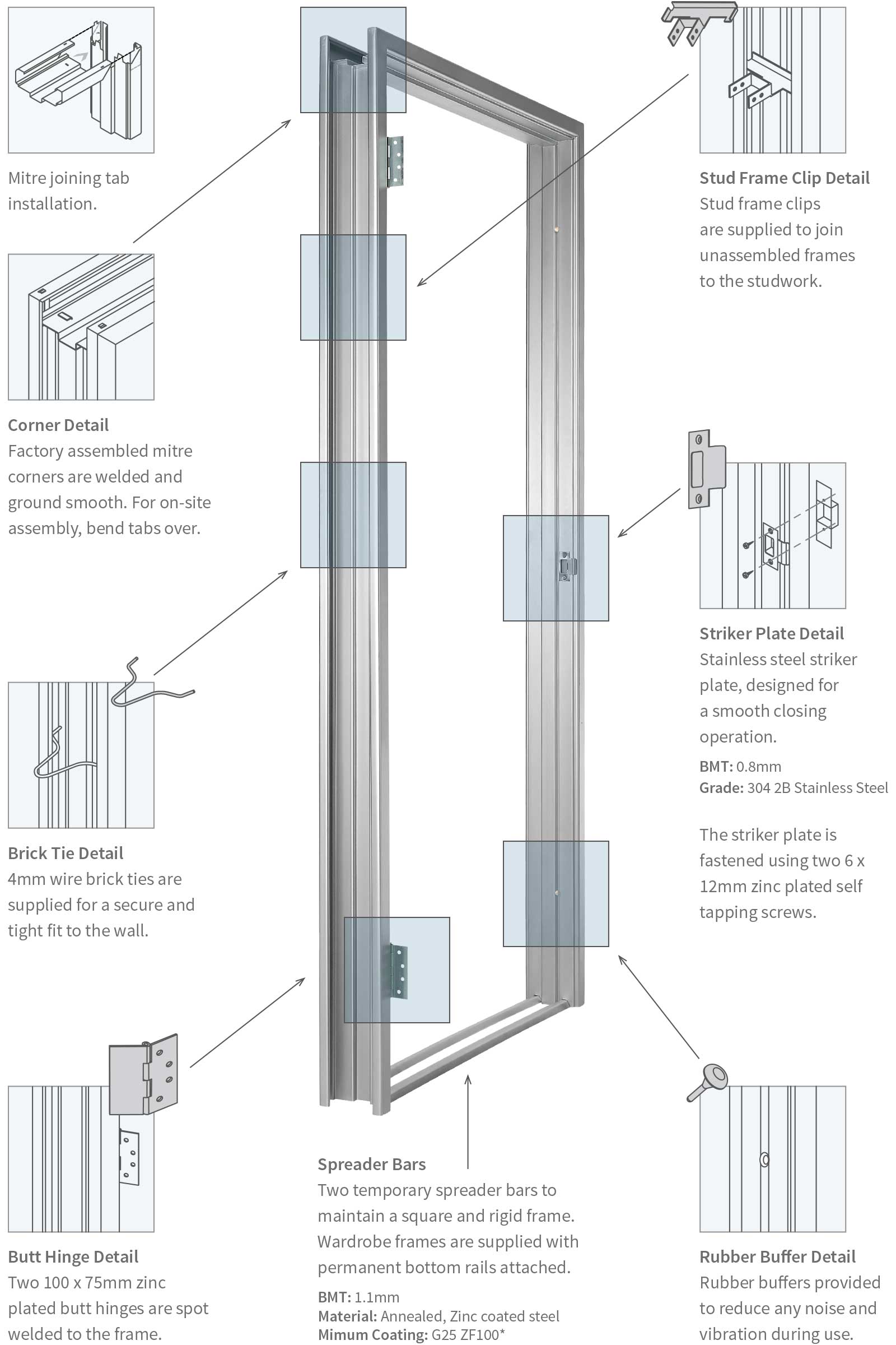 1600x2400 Door Frames Stratco - Door Frame Drawing