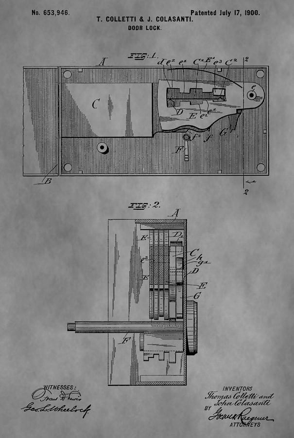 605x900 door lock drawing - Door Lock Drawing