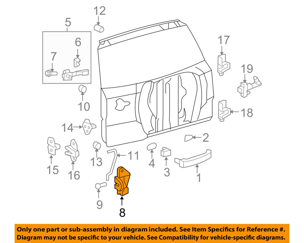 1000x798 toyota oem back door lock assembly ebay - Door Lock Drawing