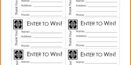 444x222 Door Prize Drawing Templates - Door Prize Drawing Template