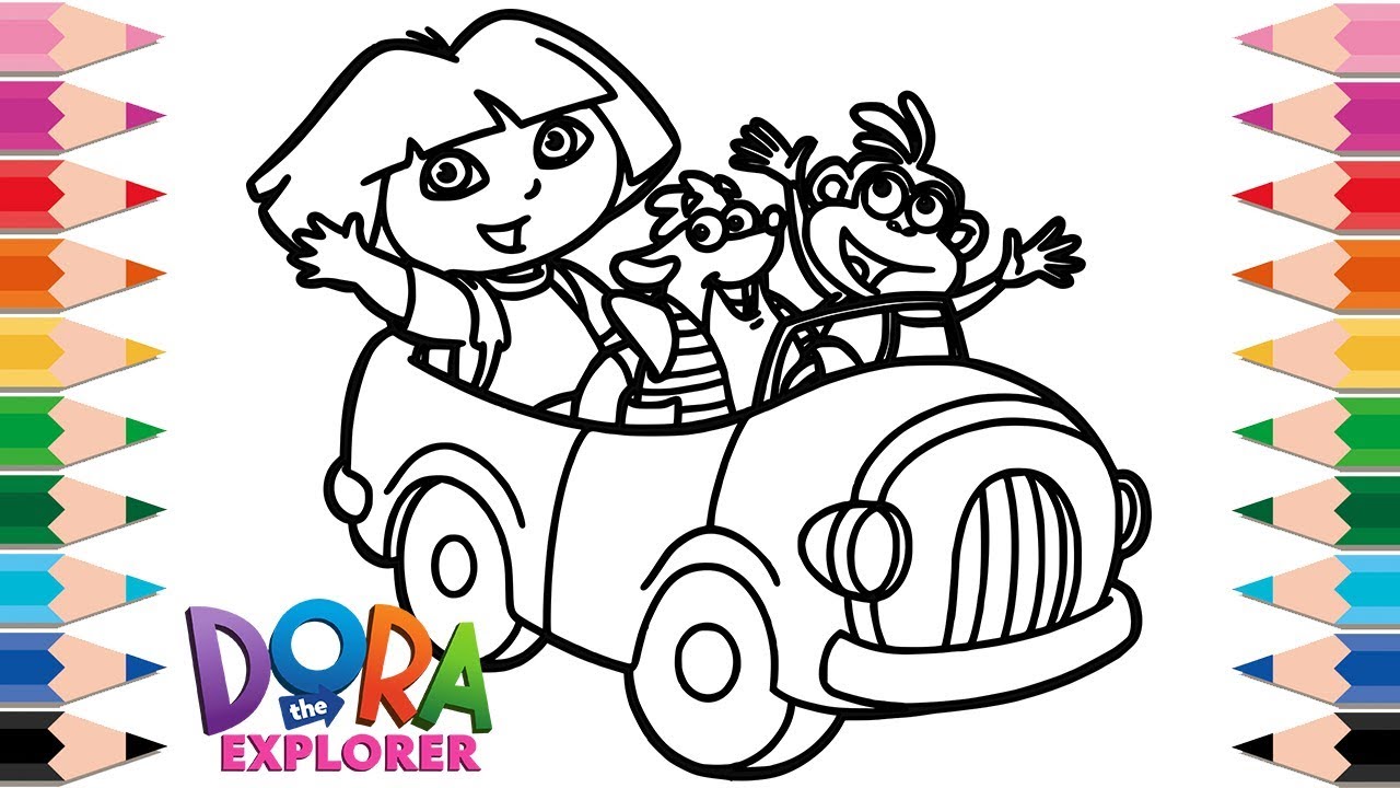 1280x720 how to draw dora and friends coloring pages for kids drawing learn - Dora And Friends Drawing