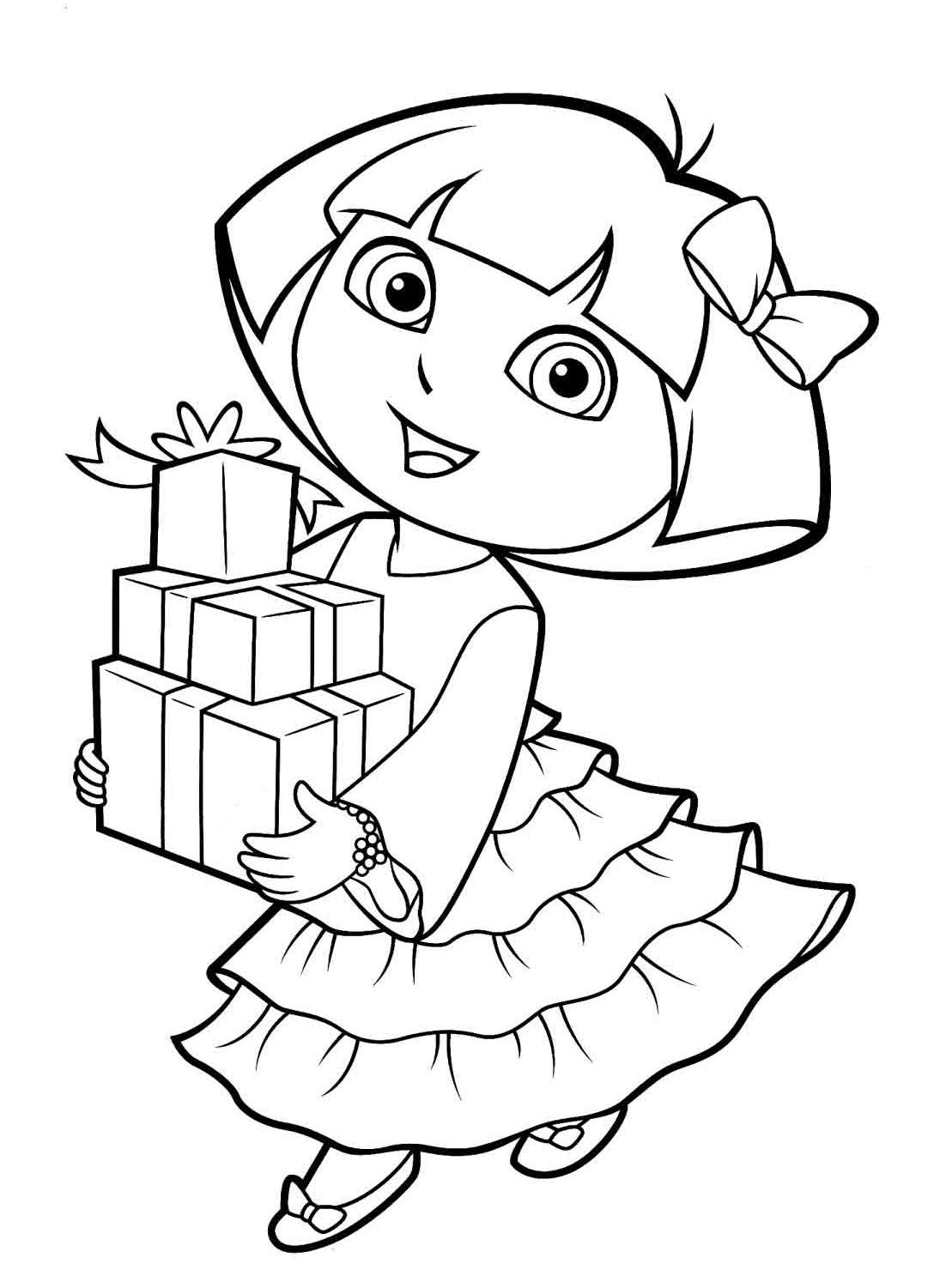 1088x1501 i have download dora gets a gift from her friend coloring for kids - Dora And Friends Drawing