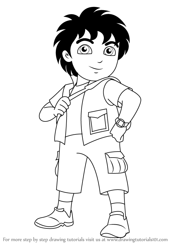 598x844 learn how to draw diego from dora the explorer - Dora Drawing
