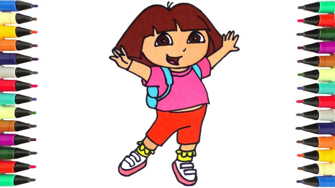 1280x720 dora coloring pages drawing art for kids dora the explorer - Dora Drawing