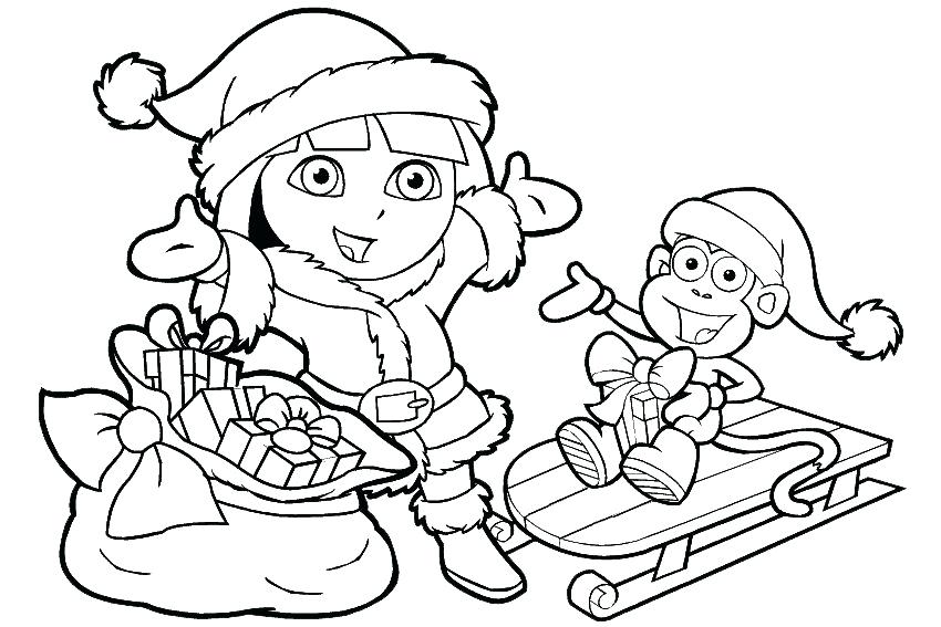 850x567 Dora Coloring Pages Christmas Painting - Dora Drawing Games