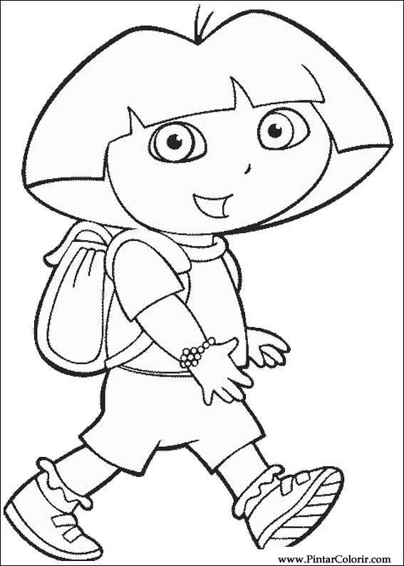 567x794 Drawings To Paint Colour Dora The Explorer - Dora Pictures Drawing
