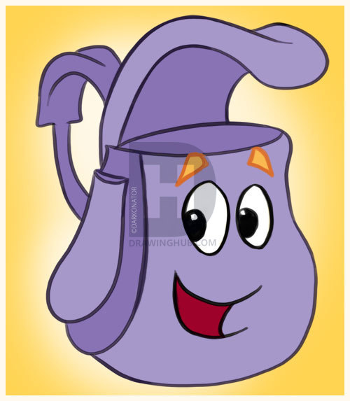 500x573 How To Draw Backpack From Dora The Explorer, Step - Dora Pictures Drawing