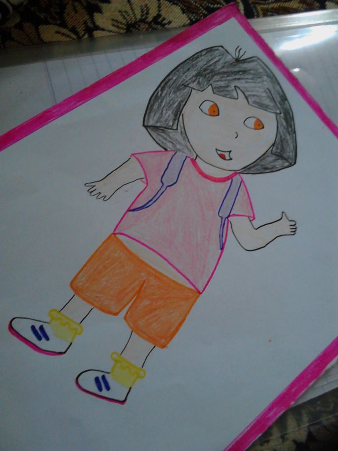670x893 How To Draw Dora The Explorer Steps - Dora Pictures Drawing