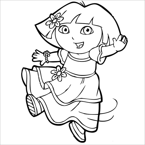 585x585 Dora Coloring Pages Pdf, Png, Free Premium - Dora Pictures Drawing