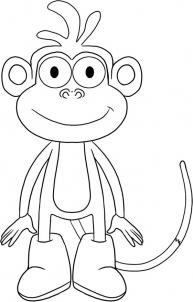 193x302 How To Draw How To Draw Boots The Monkey From Dora The Explorer - Dora Pictures Drawing