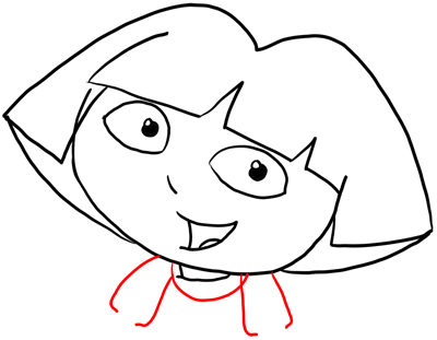 400x311 Step Drawing Dora The Explorer Tutorial - Dora Pictures Drawing