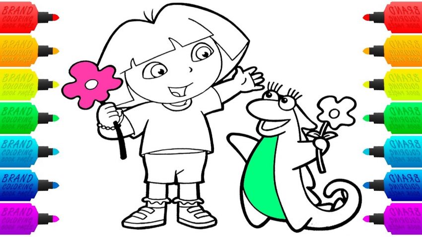 850x478 dora the explorer coloring pages maxresdefault remarkable - Dora The Explorer Drawing