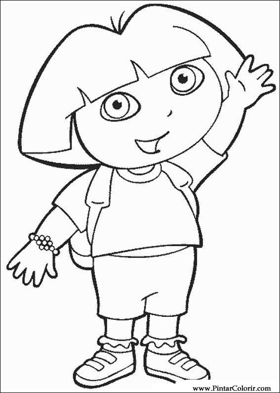 567x794 drawings to paint colour dora the explorer - Dora The Explorer Drawing