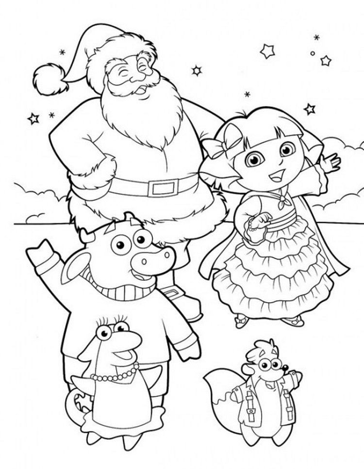 750x967 Inspirational Dora And Friends Christmas Coloring Pages - Dora The Explorer Drawing