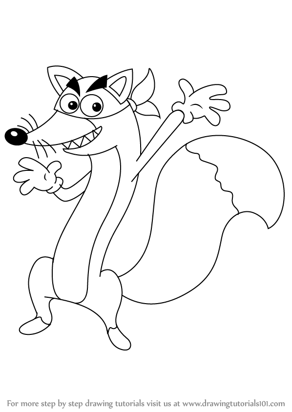 598x844 learn how to draw swiper from dora the explorer - Dora The Explorer Drawing