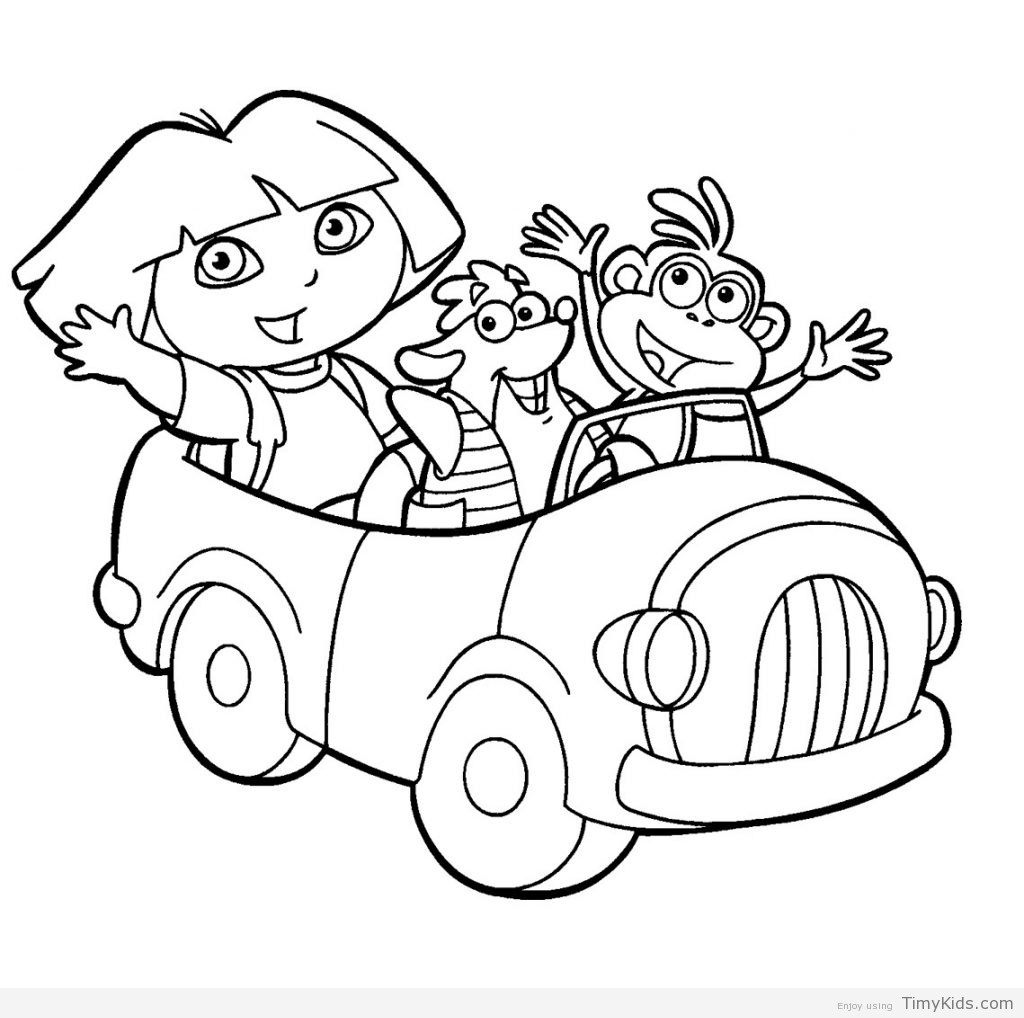1024x1018 dora explorer coloring pages free printable new - Dora The Explorer Drawing