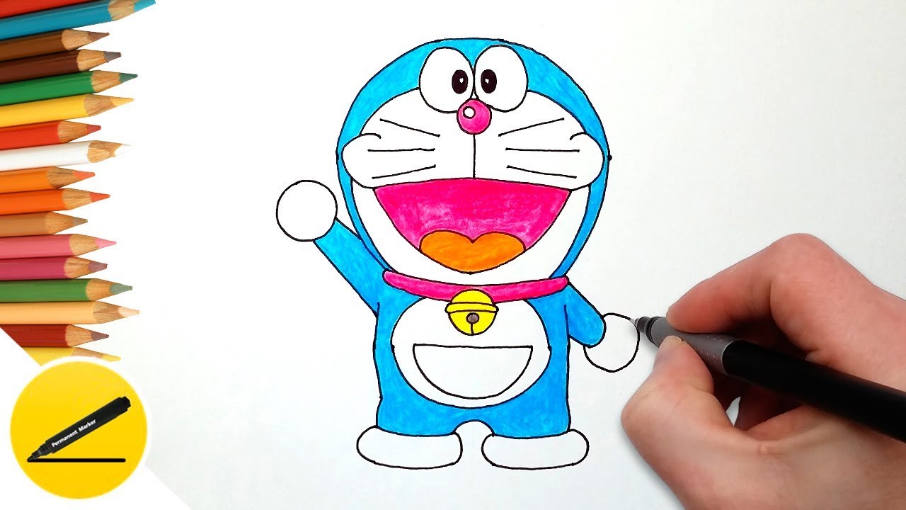 1280x720 How To Draw Doraemon Step - Doraemon Drawing