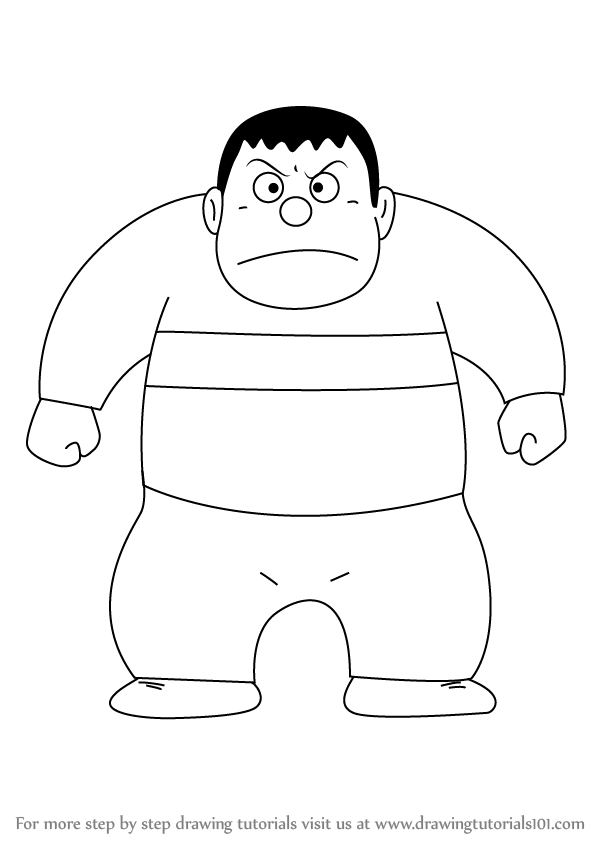 598x844 Learn How To Draw Takeshi Gouda From Doraemon - Doraemon Drawing