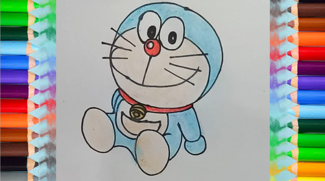 1048x584 How To Draw Doraemon Step - Doraemon Drawing