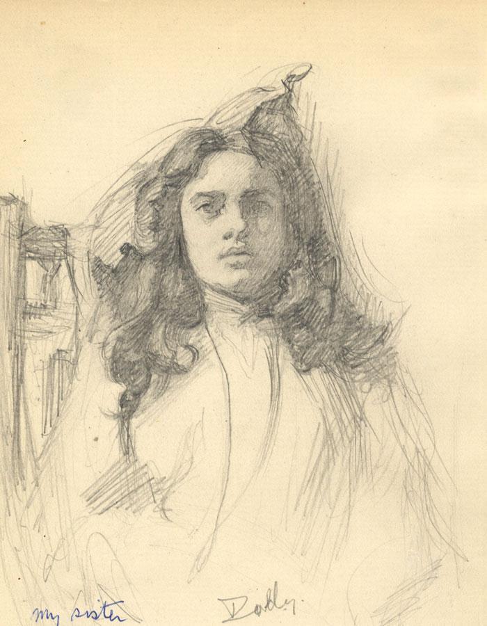 700x900 kenneth e wootton, portrait of dorothy, artist's sister - Dorothy Drawing