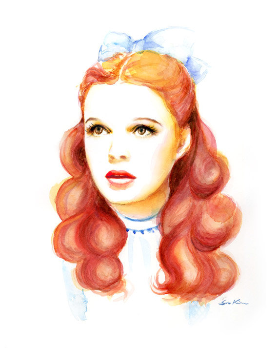 570x713 watercolor portrait print - Dorothy Drawing