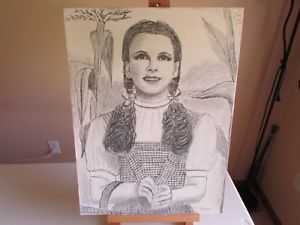 300x225 Charcoal Drawing Dorothy Wizard Of Oz Judy Garland Canvas Board - Dorothy Wizard Of Oz Drawing